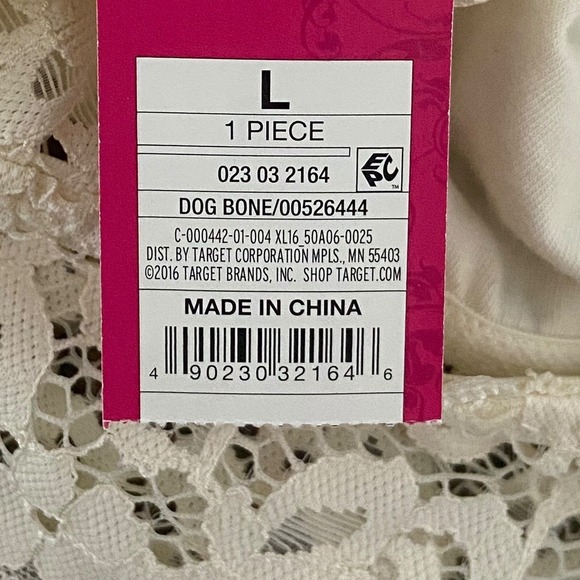 Xhilaration NWT Lace Bralette Ivory High Neck‎ Romantic Boho Wireless Size Large - Picture 6 of 6